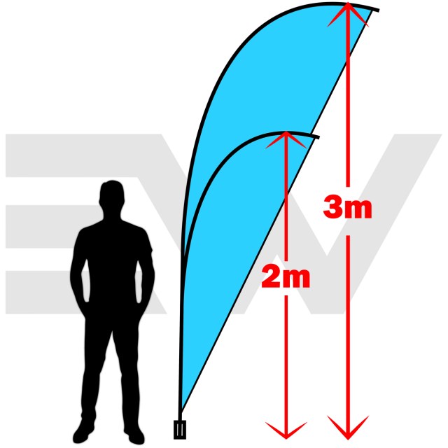 teardrop banner scale